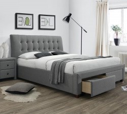 Кровать HALMAR PERCY серый, 160х200 ткань