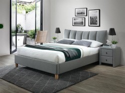Кровать HALMAR SANDY 2 серый/бук, 160х200 NEW ткань