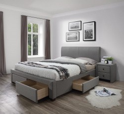 Кровать HALMAR MODENA серый, 140х200 ткань