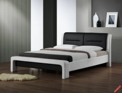 Кровать Halmar Cassandra 160x200 черно-белый экокожа