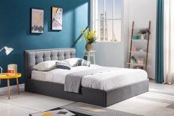 Кровать HALMAR PADVA серый, ткань, 160х200 NEW