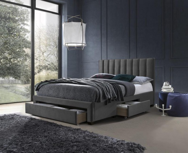 Кровать Halmar Grace 160х200 серый ткань