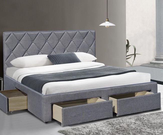 Кровать Halmar Betina 160x200 серый ткань
