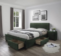 Кровать HALMAR MODENA 3 160х200 темно-зеленый ткань