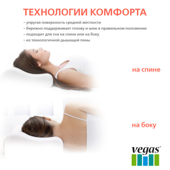 Подушка Vegas Ergo Sleep 39x58- фото3