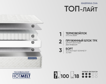 Матрас Фабрика Сна Топ Лайт 80х190- фото2