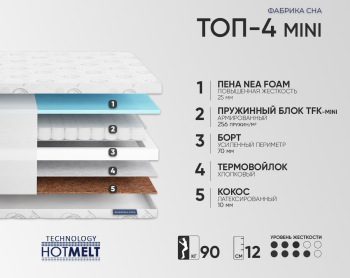 Матрас Фабрика Сна Топ-4 Мини 100х190- фото