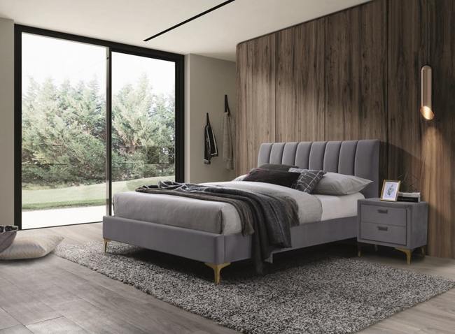 Кровать SIGNAL MIRAGE VELVET серый/золотой, 160х200 NEW 2