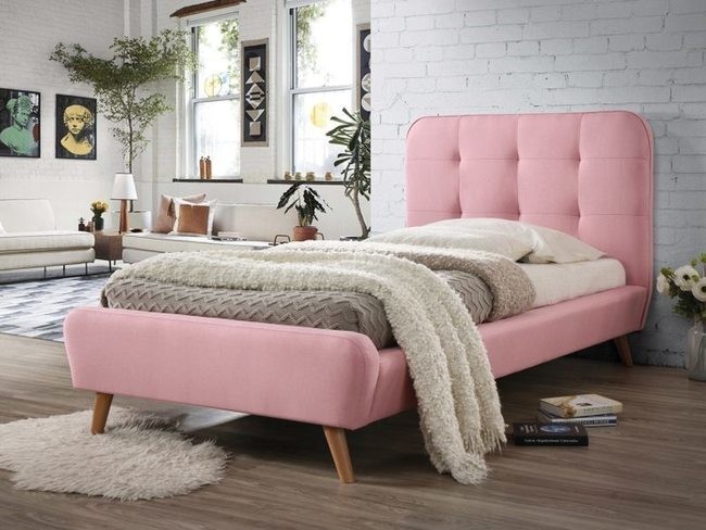 Кровать SIGNAL TIFFANY розовый, 90х200 ткань